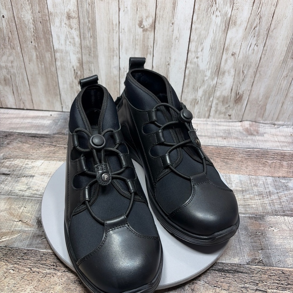 Pandere The Rambler Black Leather/Neoprene Comfort Walking Shoes Size US 9 E